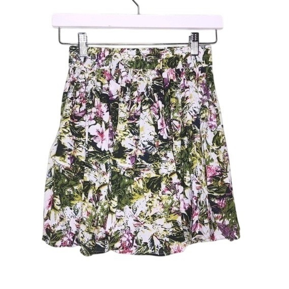 Delias Floral Mini Skirt Multicolor Pull On Casual Summer Beach M